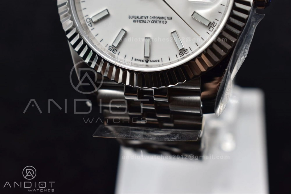 WrinkleFree DateJust 41 126334 DIWF 1:1 Best Edition 904L Steel White Stick Dial on Jubilee Bracelet SA 645