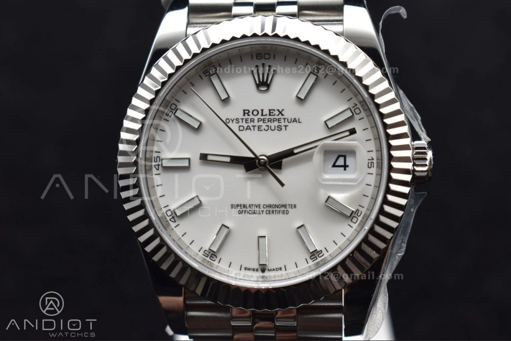 WrinkleFree DateJust 41 126334 DIWF 1:1 Best Edition 904L Steel White Stick Dial on Jubilee Bracelet SA 645