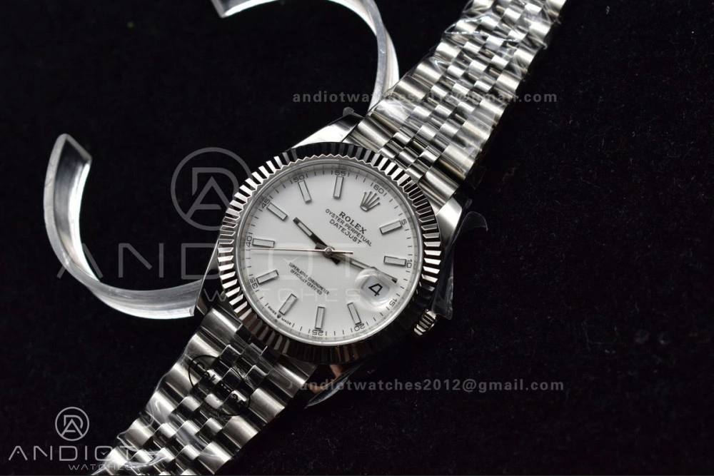 WrinkleFree DateJust 41 126334 DIWF 1:1 Best Edition 904L Steel White Stick Dial on Jubilee Bracelet SA 645