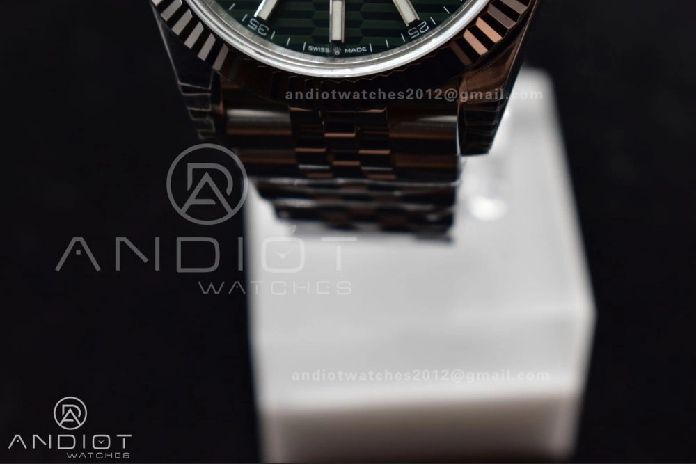 Unisex DateJust 41 126334 Fluted Bezel VSF 1:1 Best Edition 904L Steel Green Textured Dial on Jubilee Bracelet VS 641