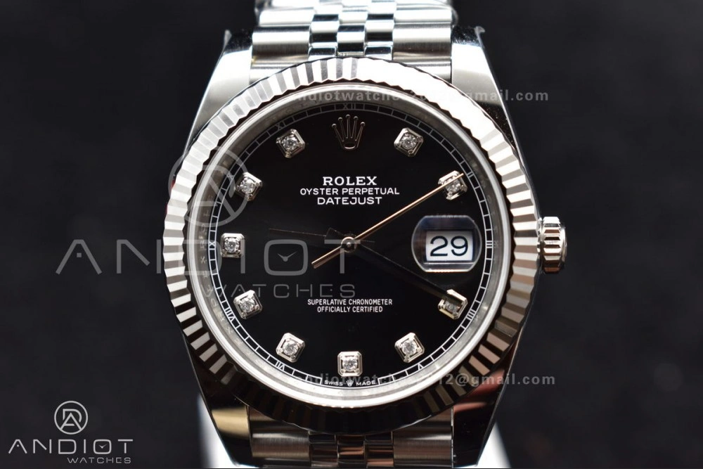 DateJust 41 SS 126334 Clean 1:1 Best Edition 904L Steel Black Diamonds Dial on Jubilee Bracelet VR Durable 407