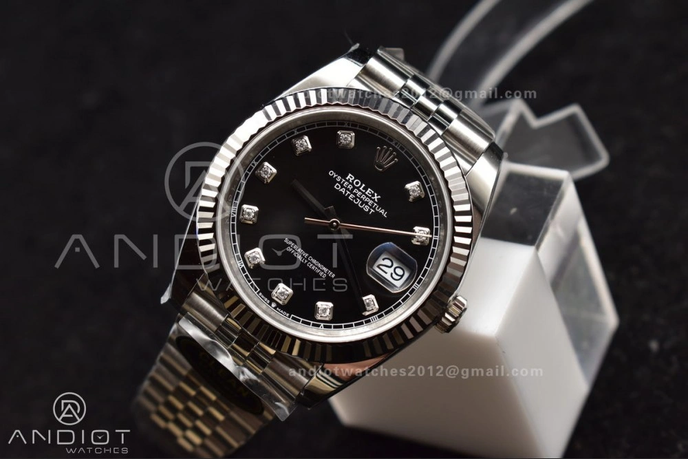 DateJust 41 SS 126334 Clean 1:1 Best Edition 904L Steel Black Diamonds Dial on Jubilee Bracelet VR Durable 407
