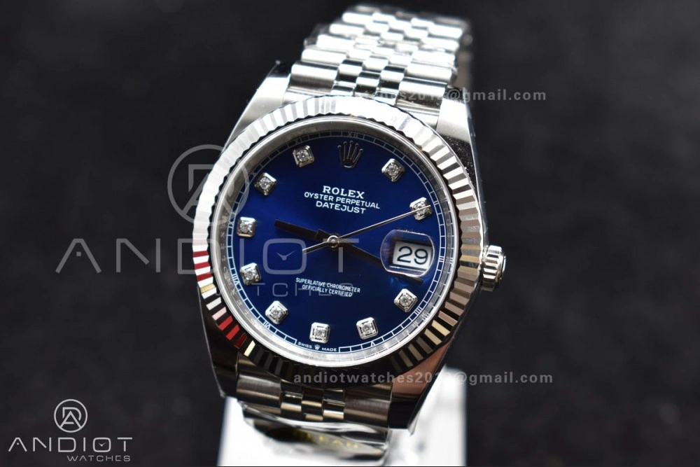 Casual DateJust 41 SS 126334 Clean 1:1 Best Edition 904L Steel Blue Diamonds Dial On Jubilee Bracelet VR 406