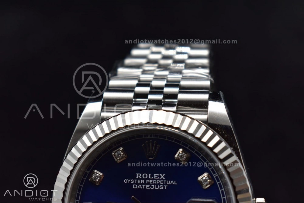 Casual DateJust 41 SS 126334 Clean 1:1 Best Edition 904L Steel Blue Diamonds Dial On Jubilee Bracelet VR 406