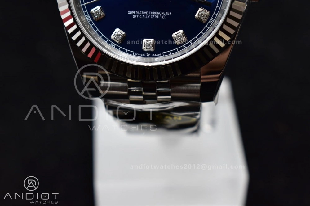 Casual DateJust 41 SS 126334 Clean 1:1 Best Edition 904L Steel Blue Diamonds Dial On Jubilee Bracelet VR 406