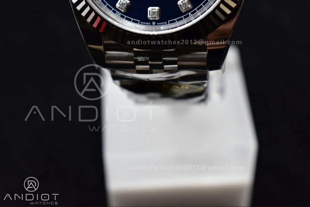 Casual DateJust 41 SS 126334 Clean 1:1 Best Edition 904L Steel Blue Diamonds Dial On Jubilee Bracelet VR 406