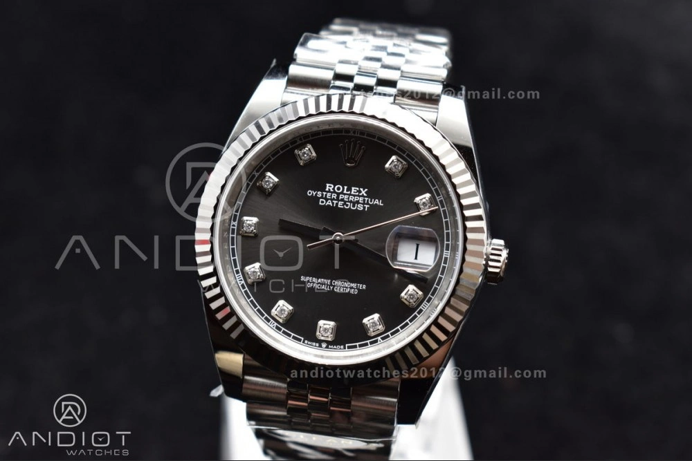 DateJust 41 SS 126334 Clean 1:1 Best Edition 904L Steel Grey Diamonds Dial On Jubilee Bracelet VR SmartChoice 421