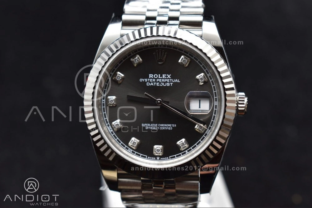 DateJust 41 SS 126334 Clean 1:1 Best Edition 904L Steel Grey Diamonds Dial On Jubilee Bracelet VR SmartChoice 421