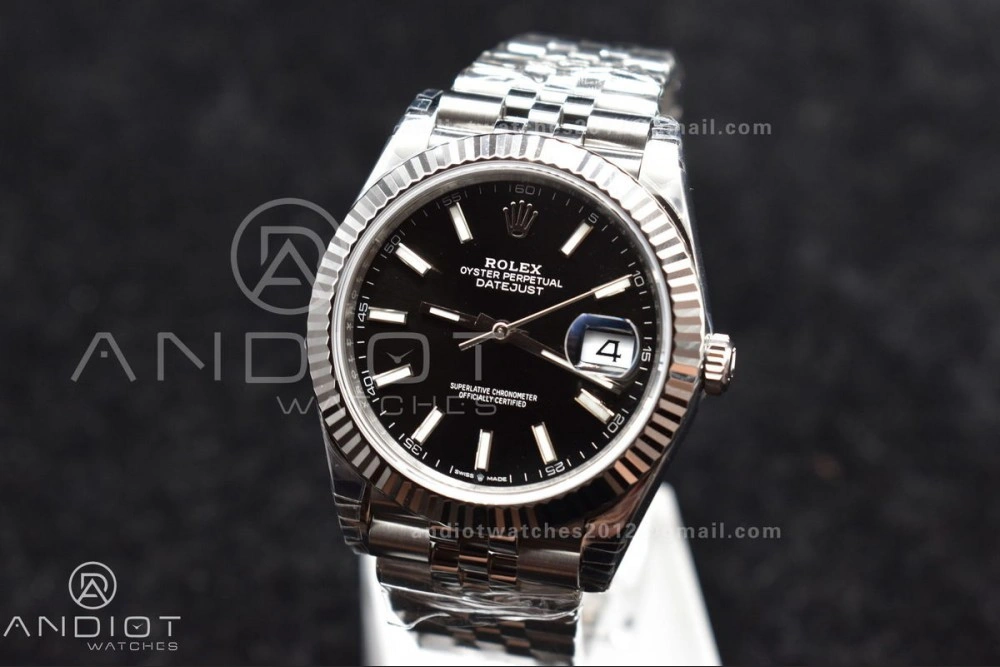 GoodFit DateJust 41 SS 126334 VSF 1:1 Best Edition 904L Steel Black Stick Dial on Jubilee Bracelet VS 392