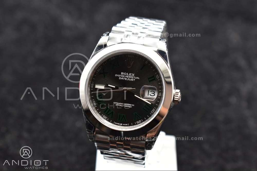 DateJust 41 SS 126334 VSF 1:1 Best Edition 904L Steel Gray Dial Green Roman on Jubilee Bracelet VS TopPick 642