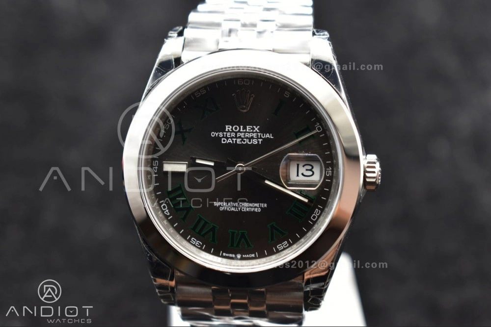 DateJust 41 SS 126334 VSF 1:1 Best Edition 904L Steel Gray Dial Green Roman on Jubilee Bracelet VS TopPick 642