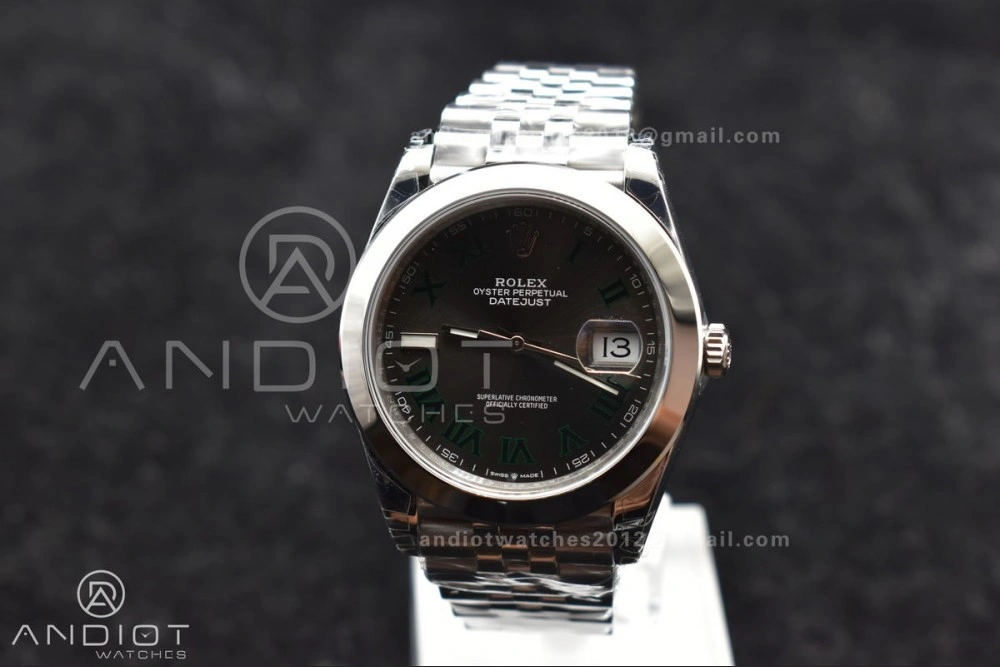 DateJust 41 SS 126334 VSF 1:1 Best Edition 904L Steel Gray Dial Green Roman on Jubilee Bracelet VS TopPick 642