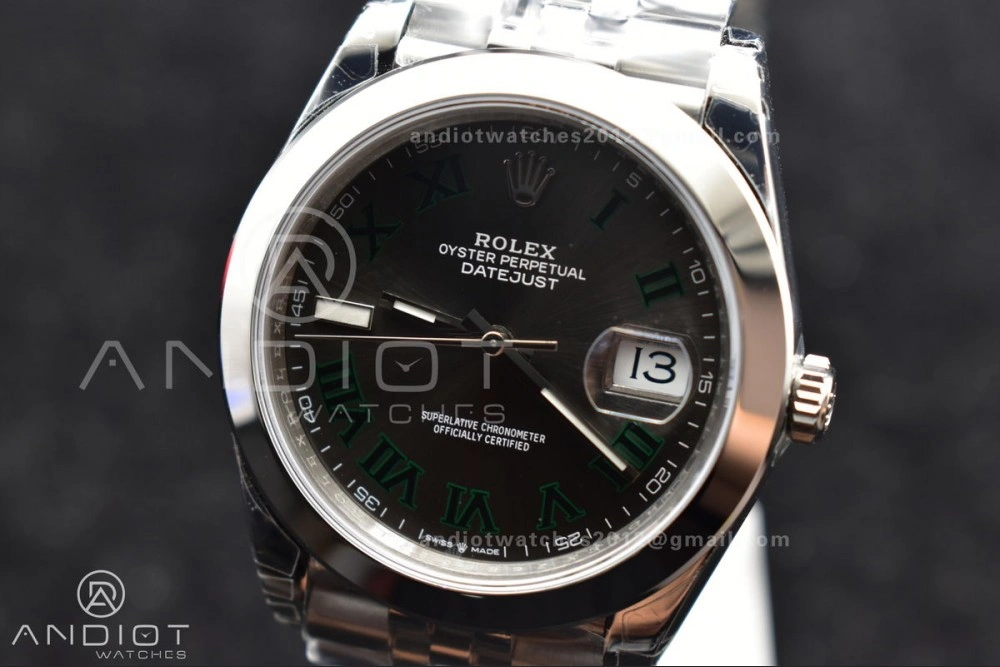 DateJust 41 SS 126334 VSF 1:1 Best Edition 904L Steel Gray Dial Green Roman on Jubilee Bracelet VS TopPick 642
