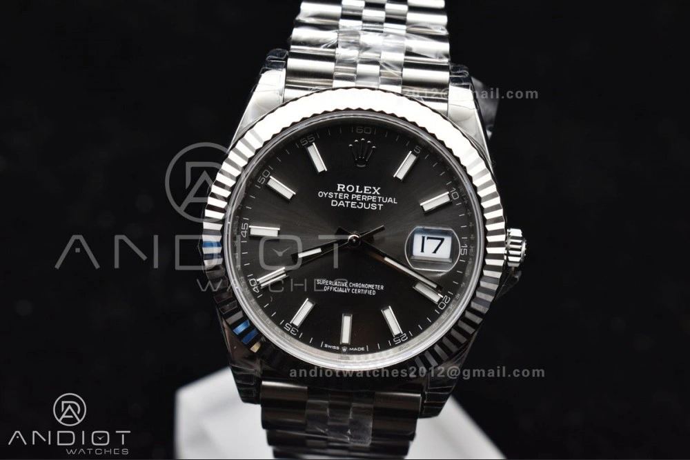 DateJust 41 SS 126334 VSF 1:1 Best Edition 904L Steel Grey Stick Dial On Jubilee Bracelet VS Neat 644