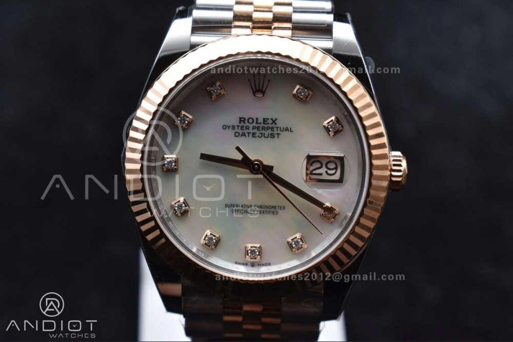 DateJust 41 SS RG 126333 Clean 1:1 Best Edition 904L Steel White MOP Diamonds Dial on Jubilee Bracelet VR Contemporary 655