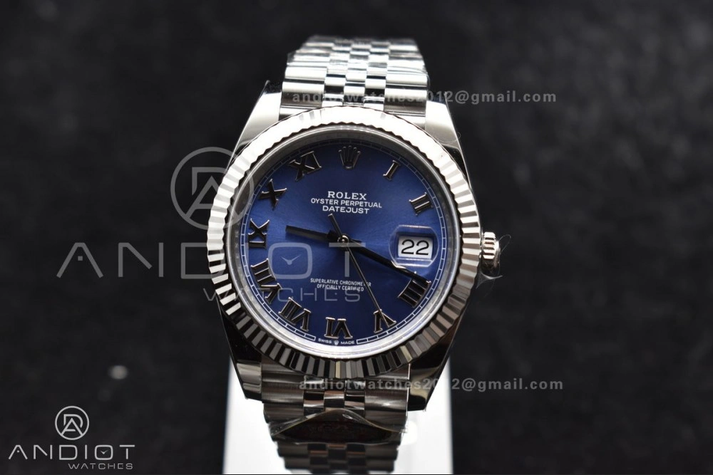 Datejust 41 SS 904L Steel Clean 1:1 Best Edition Blue Roman Dial on Jubilee Bracelet VR TopPick 650