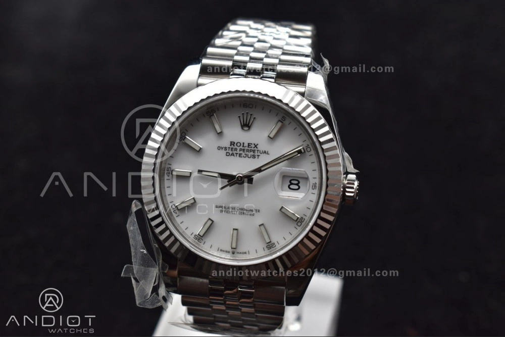 Stylish Datejust 41 SS 904L Steel WF 1:1 Best Edition White Stick Dial on SS Jubilee Bracelet A 649