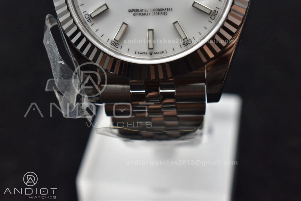 Stylish Datejust 41 SS 904L Steel WF 1:1 Best Edition White Stick Dial on SS Jubilee Bracelet A 649
