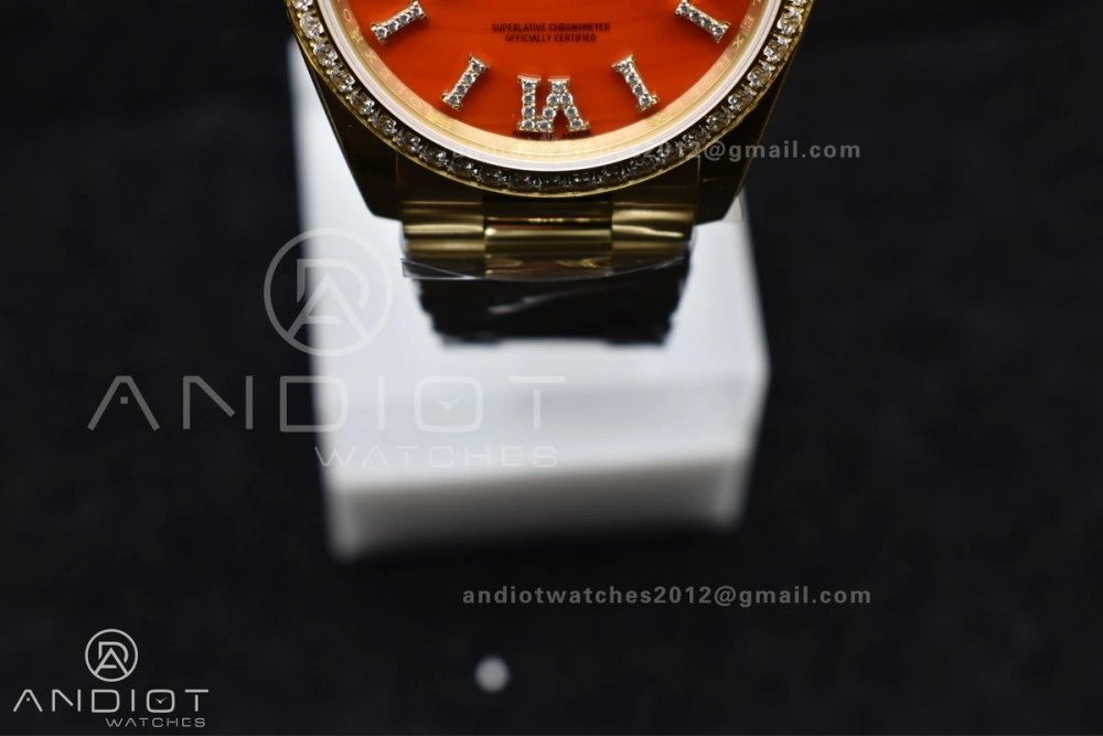 Day Date 36 YG RAF 1:1 Best Edition Red Carnelian Dial on YG Bracelet A Snug 653