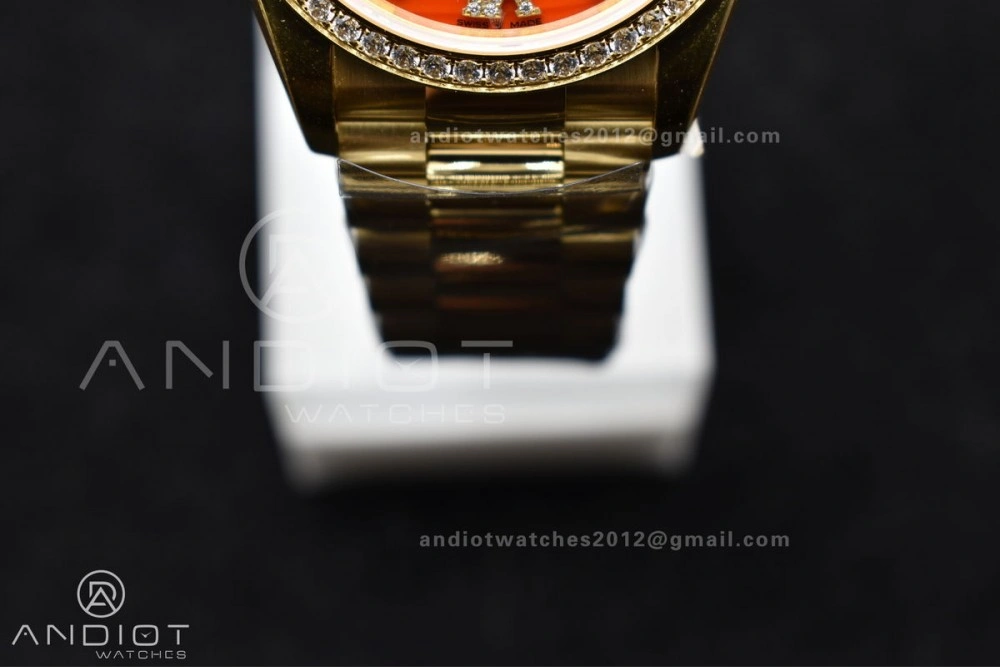 Day Date 36 YG RAF 1:1 Best Edition Red Carnelian Dial on YG Bracelet A Snug 653