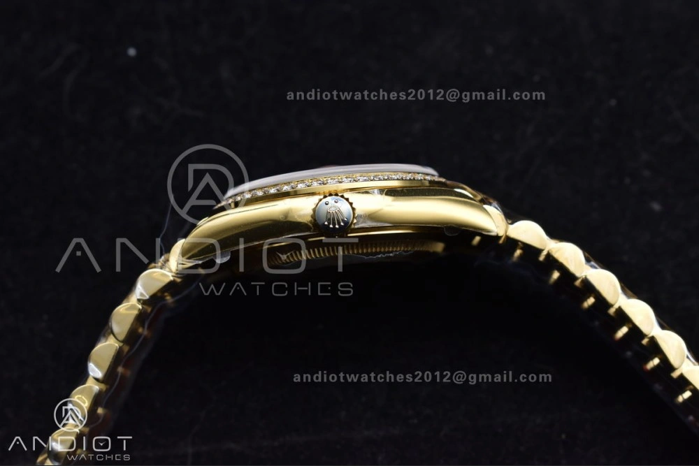 Day Date 36 YG RAF 1:1 Best Edition Red Carnelian Dial on YG Bracelet A Snug 653