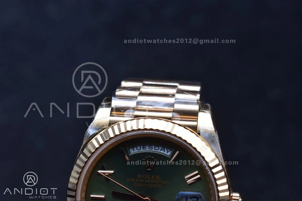 Day Date 40 RG 228235 THBF 1:1 Best Edition Green Roman Dial on President Bracelet VR3255 (Gain Weight) Sporty 652