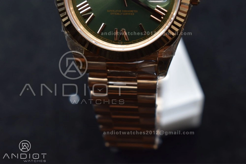 Day Date 40 RG 228235 THBF 1:1 Best Edition Green Roman Dial on President Bracelet VR3255 (Gain Weight) Sporty 652