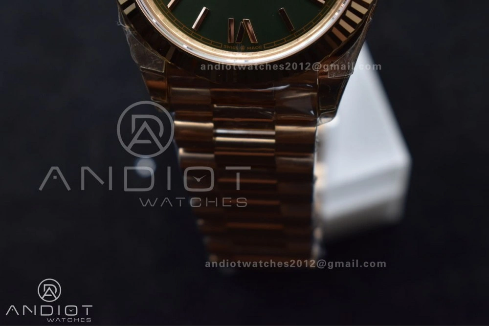 Day Date 40 RG 228235 THBF 1:1 Best Edition Green Roman Dial on President Bracelet VR3255 (Gain Weight) Sporty 652