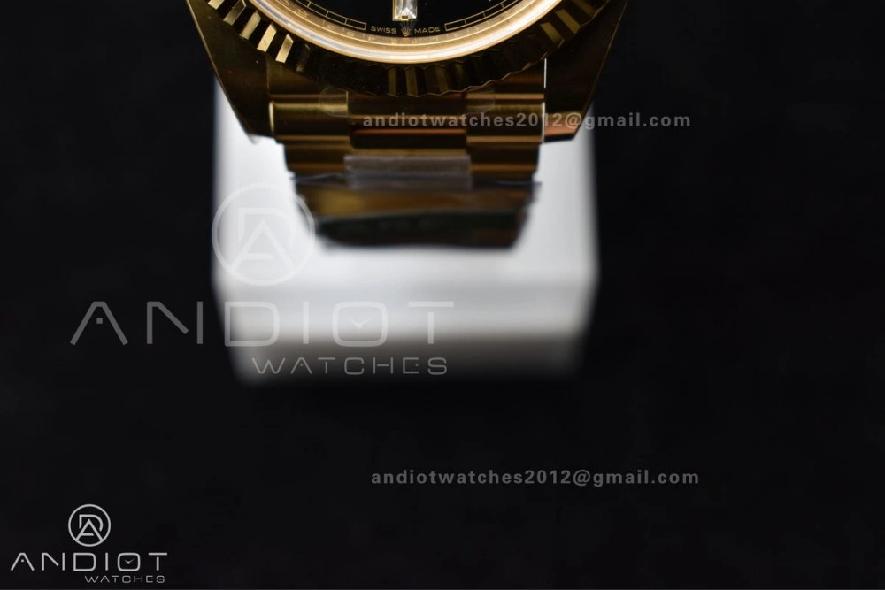 Day Date 40 YG 228238 ARF 1:1 Best Edition Black Crystal Dial On President Bracelet VR3255 (Gain Weight) Breathable 656