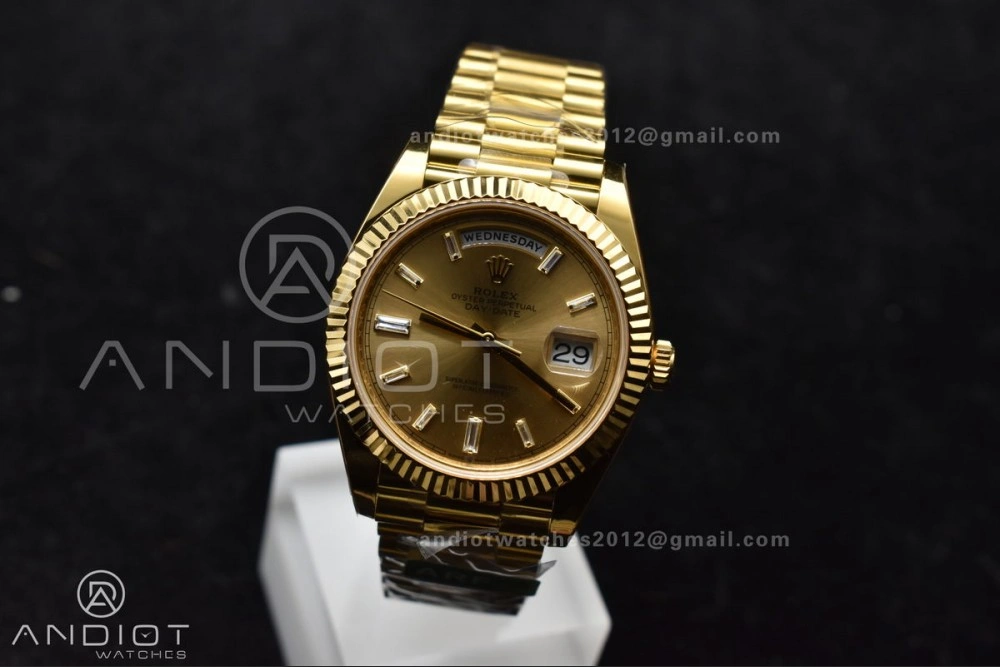 Day Date 40 YG 228238 ARF 1:1 Best Edition Gold Crystal Dial On President Bracelet VR3255 (Gain Weight) Modern 654
