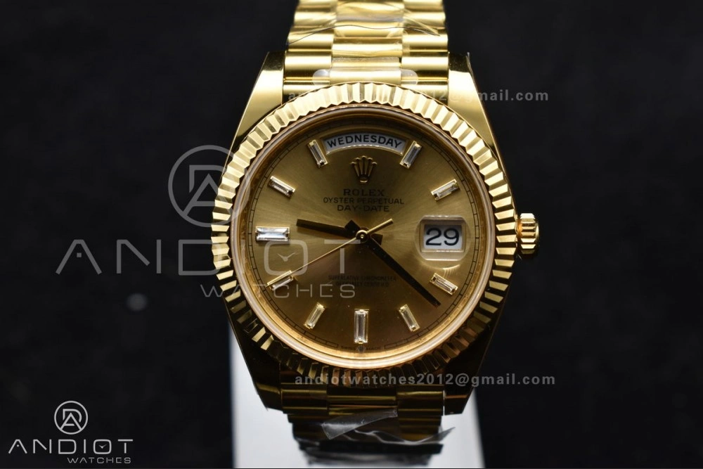 Day Date 40 YG 228238 ARF 1:1 Best Edition Gold Crystal Dial On President Bracelet VR3255 (Gain Weight) Modern 654