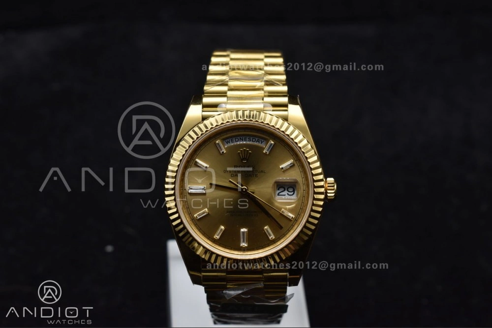 Day Date 40 YG 228238 ARF 1:1 Best Edition Gold Crystal Dial On President Bracelet VR3255 (Gain Weight) Modern 654
