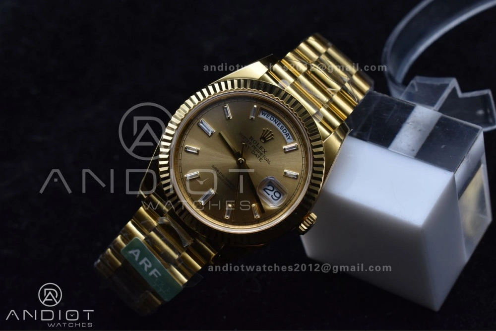 Day Date 40 YG 228238 ARF 1:1 Best Edition Gold Crystal Dial On President Bracelet VR3255 (Gain Weight) Modern 654