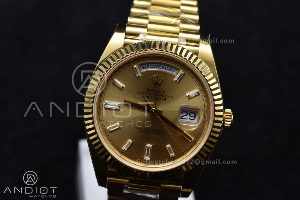 Day Date 40 YG 228238 ARF 1:1 Best Edition Gold Crystal Dial On President Bracelet VR3255 (Gain Weight) Modern 654