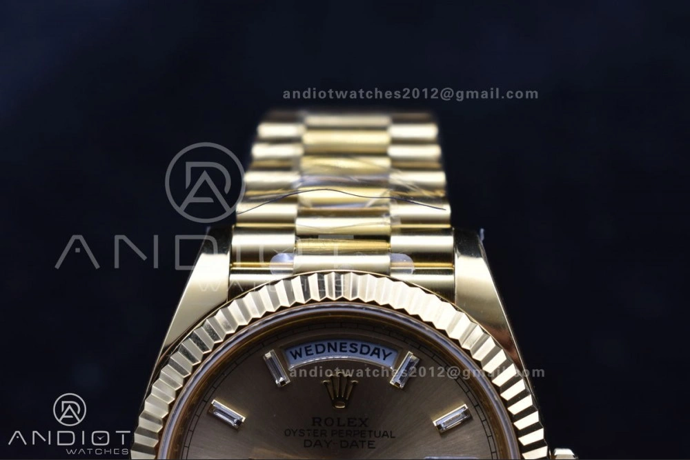 Day Date 40 YG 228238 ARF 1:1 Best Edition Gold Crystal Dial On President Bracelet VR3255 (Gain Weight) Modern 654