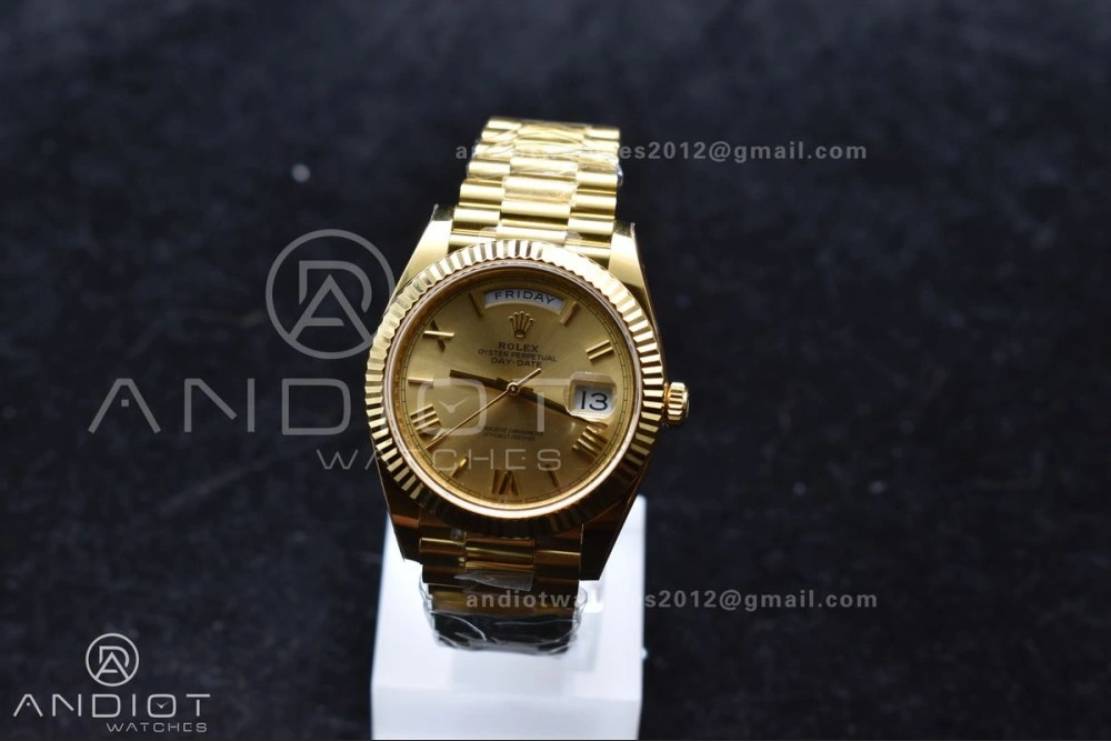 FreshLook Day Date 40 YG 228238 ARF 1:1 Best Edition Gold Roman Dial On President Bracelet VR3255 (Gain Weight) 658