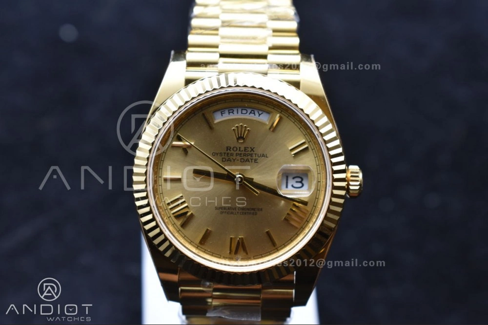 FreshLook Day Date 40 YG 228238 ARF 1:1 Best Edition Gold Roman Dial On President Bracelet VR3255 (Gain Weight) 658