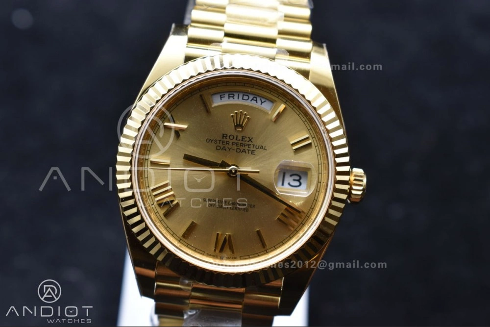 FreshLook Day Date 40 YG 228238 ARF 1:1 Best Edition Gold Roman Dial On President Bracelet VR3255 (Gain Weight) 658