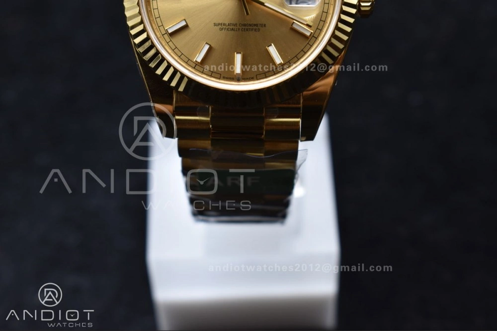 UrbanChic Day Date 40 YG 228238 ARF 1:1 Best Edition Gold Stick Dial On President Bracelet VR3255 (Gain Weight) 668