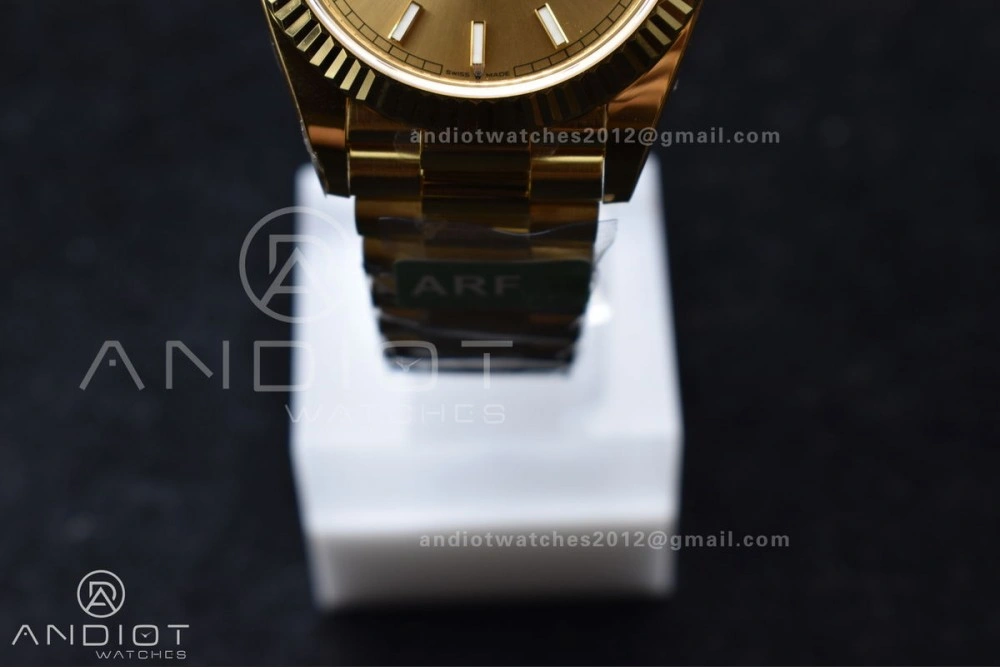 UrbanChic Day Date 40 YG 228238 ARF 1:1 Best Edition Gold Stick Dial On President Bracelet VR3255 (Gain Weight) 668