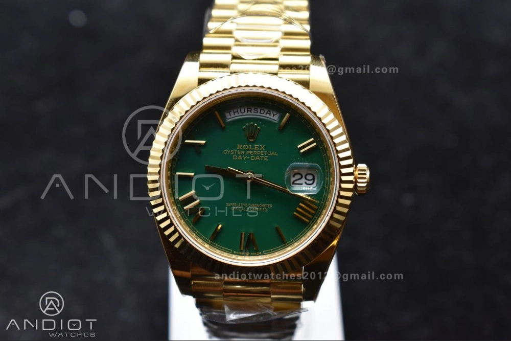 FlexibleFit Day Date 40 YG 228238 ARF 1:1 Best Edition Green Roman Dial on President Bracelet VR3255 (Gain Weight) 663