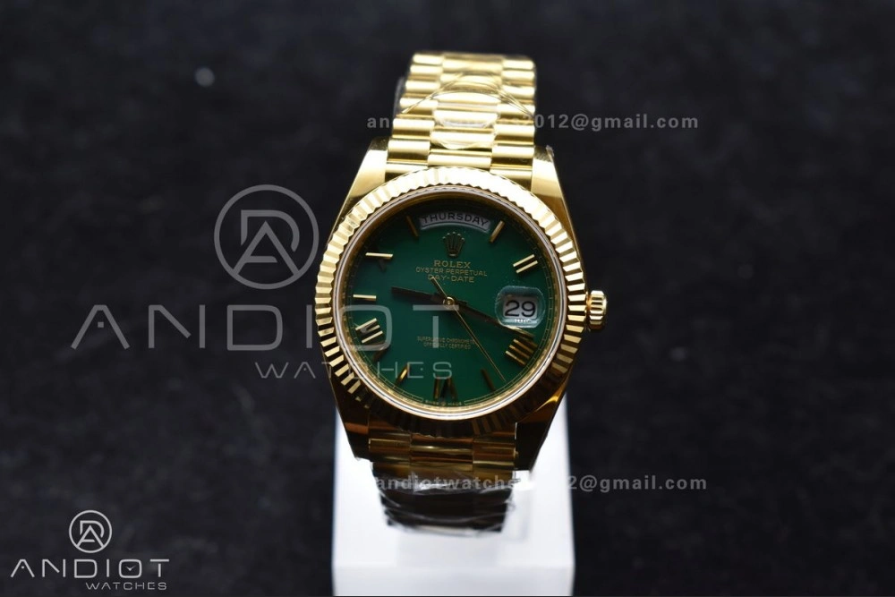 FlexibleFit Day Date 40 YG 228238 ARF 1:1 Best Edition Green Roman Dial on President Bracelet VR3255 (Gain Weight) 663