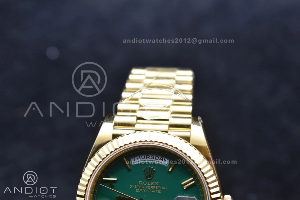 FlexibleFit Day Date 40 YG 228238 ARF 1:1 Best Edition Green Roman Dial on President Bracelet VR3255 (Gain Weight) 663