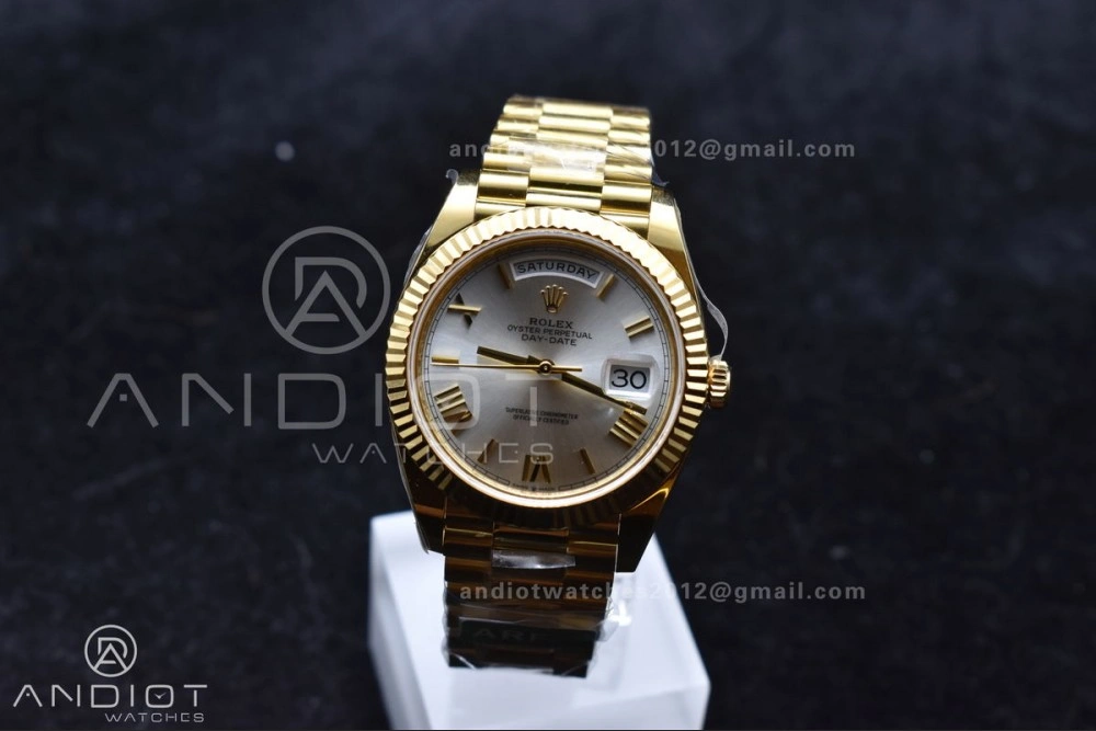 Day Date 40 YG 228238 ARF 1:1 Best Edition Silver Roman Dial On President Bracelet VR3255 (Gain Weight) Effortless 664