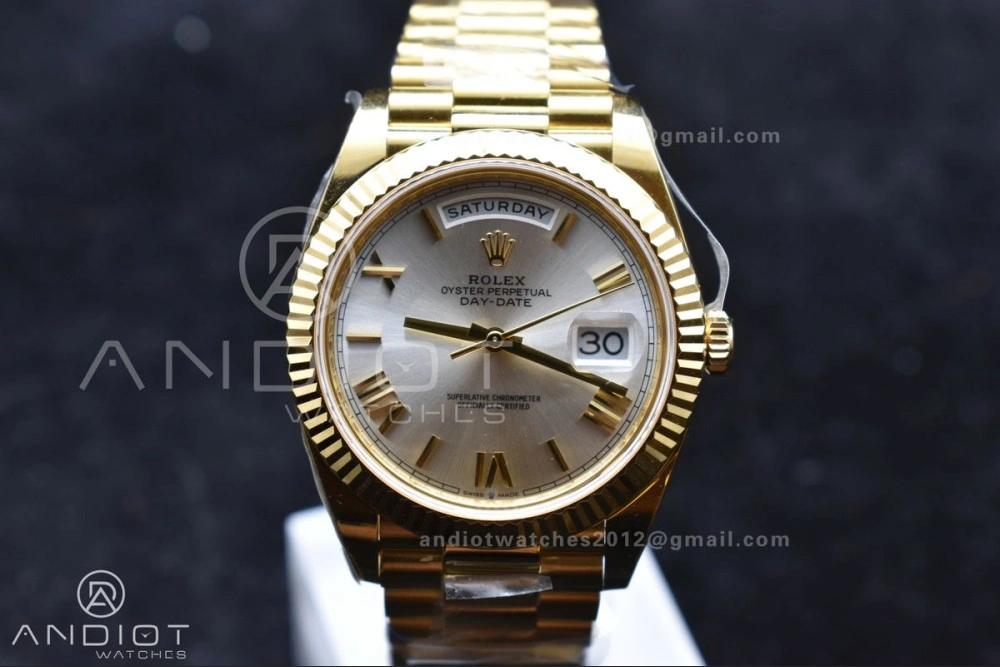 Day Date 40 YG 228238 ARF 1:1 Best Edition Silver Roman Dial On President Bracelet VR3255 (Gain Weight) Effortless 664