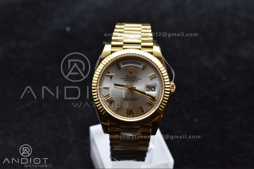 Day Date 40 YG 228238 ARF 1:1 Best Edition Silver Roman Dial On President Bracelet VR3255 (Gain Weight) Effortless 664