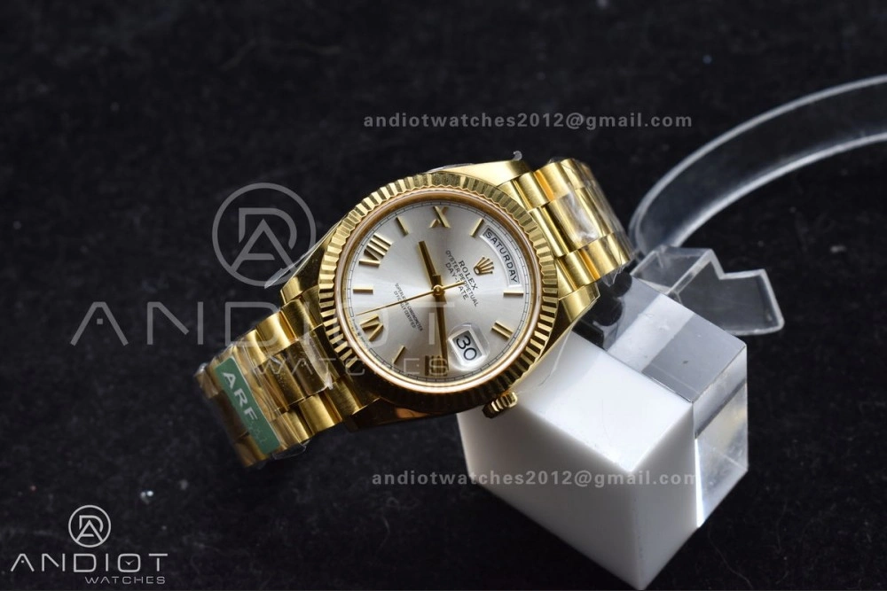 Day Date 40 YG 228238 ARF 1:1 Best Edition Silver Roman Dial On President Bracelet VR3255 (Gain Weight) Effortless 664