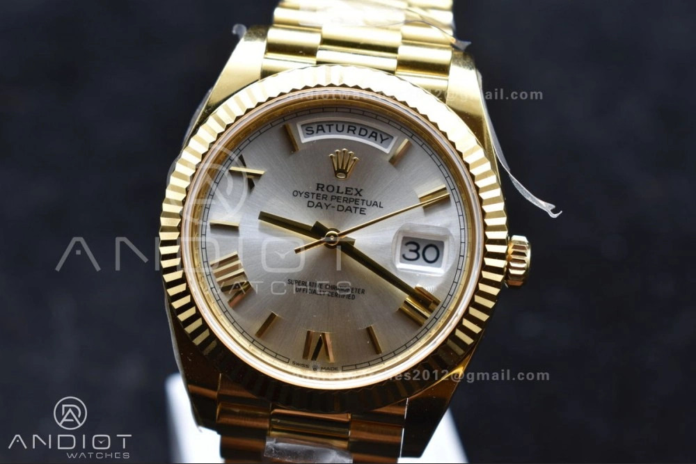 Day Date 40 YG 228238 ARF 1:1 Best Edition Silver Roman Dial On President Bracelet VR3255 (Gain Weight) Effortless 664