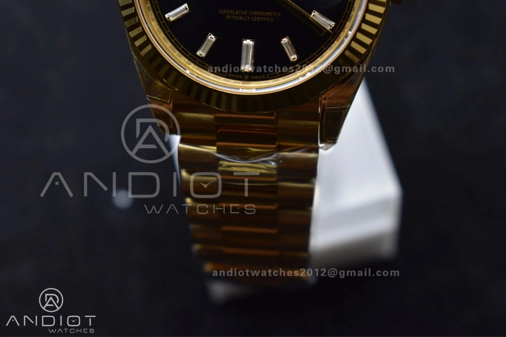 Day Date 40 YG 228238 THBF 1:1 Best Edition Black Crystal Dial on President Bracelet VR3255 (Gain Weight) Classic 660