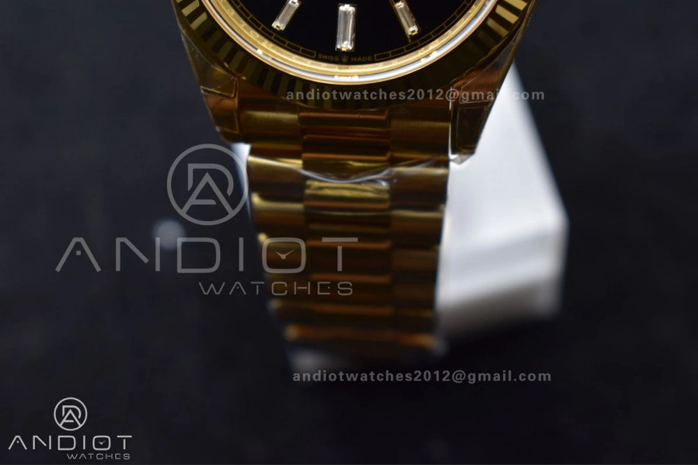 Day Date 40 YG 228238 THBF 1:1 Best Edition Black Crystal Dial on President Bracelet VR3255 (Gain Weight) Classic 660